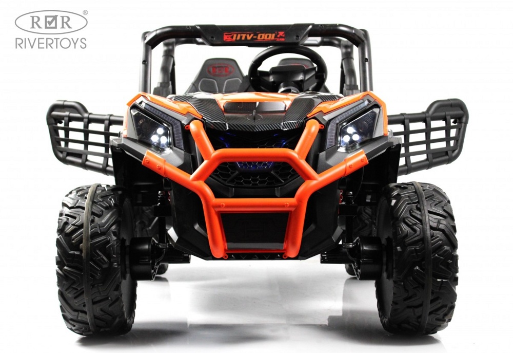 Детский электромобиль RiverToys K777KK 4WD (оранжевый) Buggy Полноприводный Двухместный - фото2