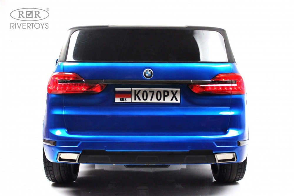 Детский электромобиль RiverToys K070PX (синий глянец) BMW Полноприводный Двухместный - фото3