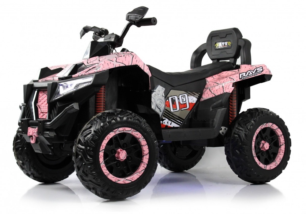 Детский электроквадроцикл RiverToys X999XX (розовый спайдер) 4WD Полноприводный