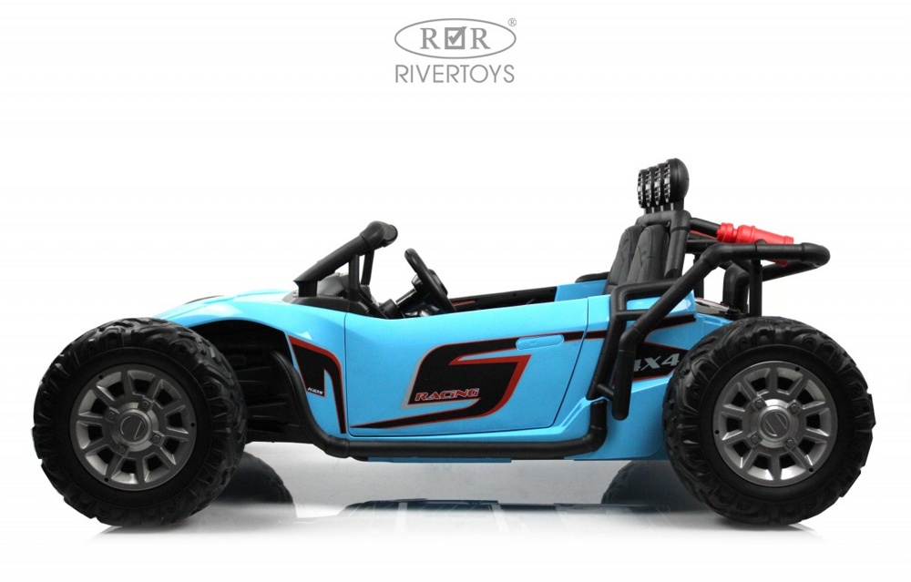 Детский электромобиль RiverToys JS3168 (синий) Двухместный - фото2