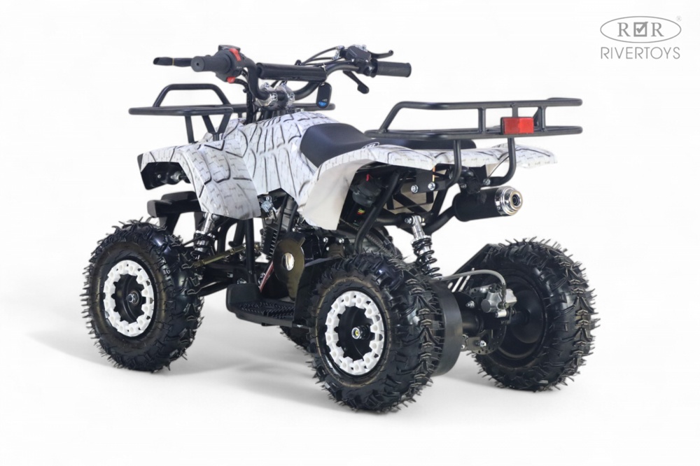 Детский квадроцикл RiverToys TIGER (белый спайдер) Бензиновый - фото5