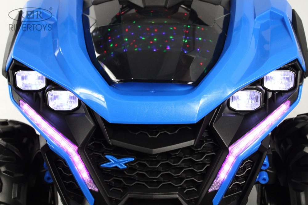 Детский электроквадроцикл RiverToys Z888VO 4WD (синий) Двухместный Полноприводный - фото2
