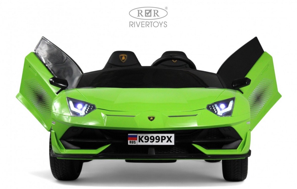 Детский электромобиль RiverToys K999PX (зелёный) Lamborghini Двухместный, полноприводный - фото2