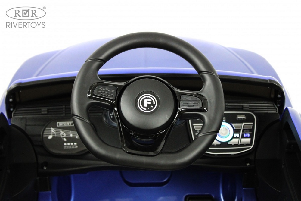 Детский электромобиль RiverToys X007XX (синий глянец) Bentley - фото3