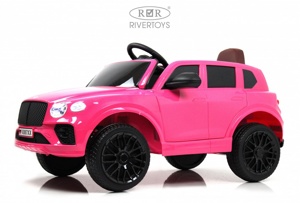 Детский электромобиль RiverToys X007XX (розовый глянец) Bentley - фото