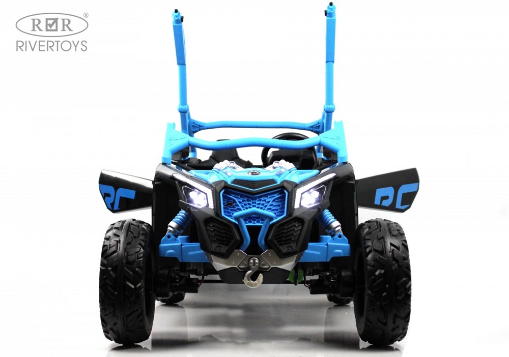 Детский электромобиль RiverToys BRP Can-Am Maverick Y111YY (синий) Лицензия Двухместный Полноприводный - фото2