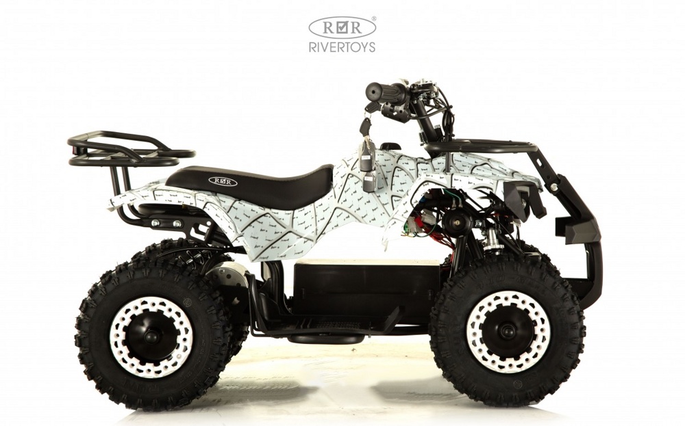 Детский электроквадроцикл RiverToys Tiki (белый Spider) скорость 20 км/ч, нагрузка до 65 кг. - фото3