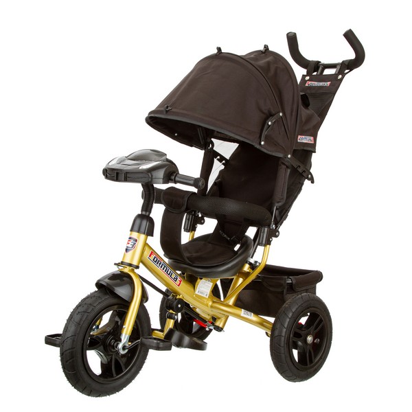 Трехколесный велосипед TRIKE Formula FA3GB-1 (черно-золотой) с фарой - фото1