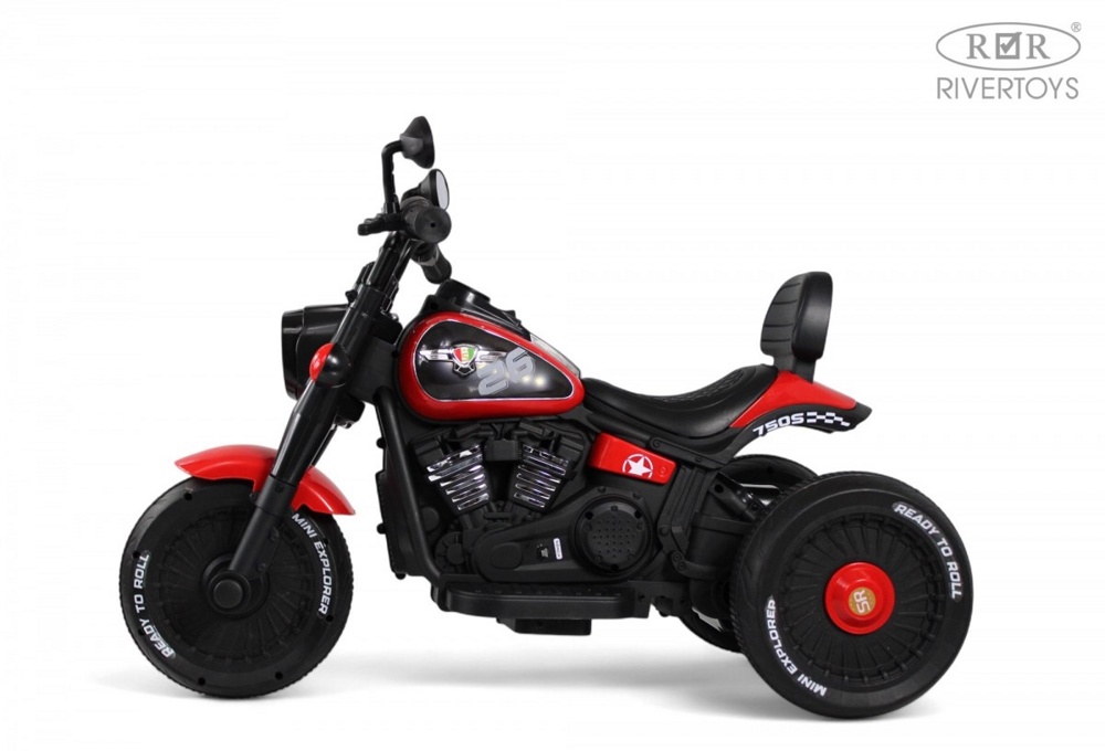 Детский электромотоцикл RiverToys G500GG (красный) - фото4