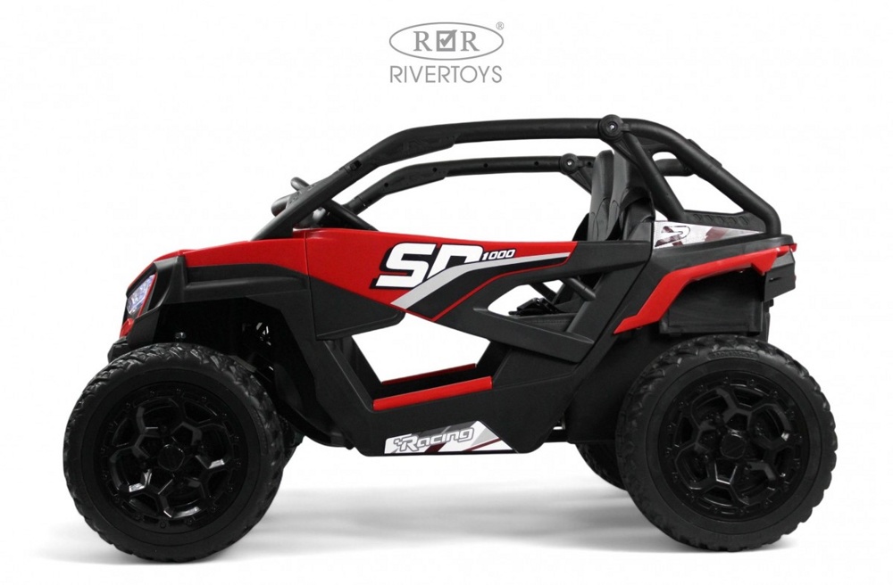 Детский электромобиль RiverToys C555CC (красный) Buggy Двухместный Полноприводный - фото4