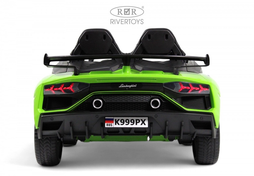 Детский электромобиль RiverToys K999PX (зелёный) Lamborghini Двухместный, полноприводный - фото6