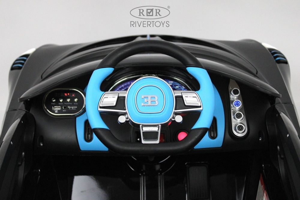 Детский электромобиль RiverToys Bugatti Divo HL338 (черный глянец) Лицензия - фото5