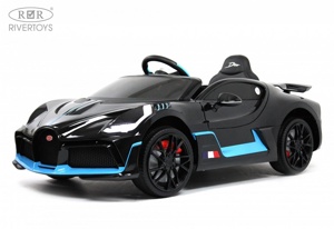 Детский электромобиль RiverToys Bugatti Divo HL338 (черный глянец) Лицензия - фото