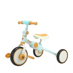 Детский беговел-велосипед Bubago Flint BG-F-109-5 (песочный/голубой) без родительской ручки Трансформер, складной - фото