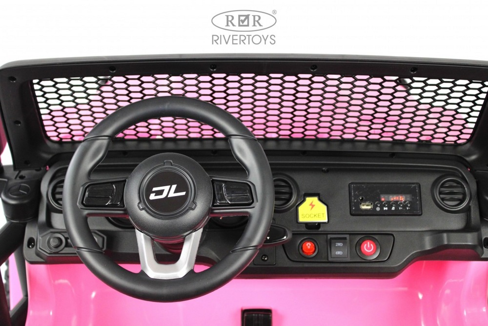 Детский электромобиль RiverToys P999BP (розовый) Полноприводный Двухместный - фото5