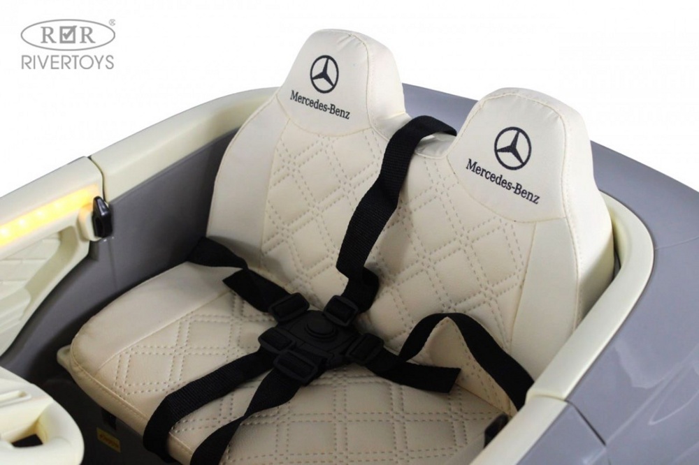 Детский электромобиль RiverToys М333БХ (серый) Mercedes Лицензия Полный привод - фото4