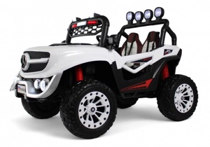 Детский электромобиль RiverToys М999БХ (белый) Mercedes Полноприводный Двухместный - фото