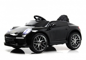 Детский электромобиль RiverToys F333FF (черный глянец) Porsche - фото