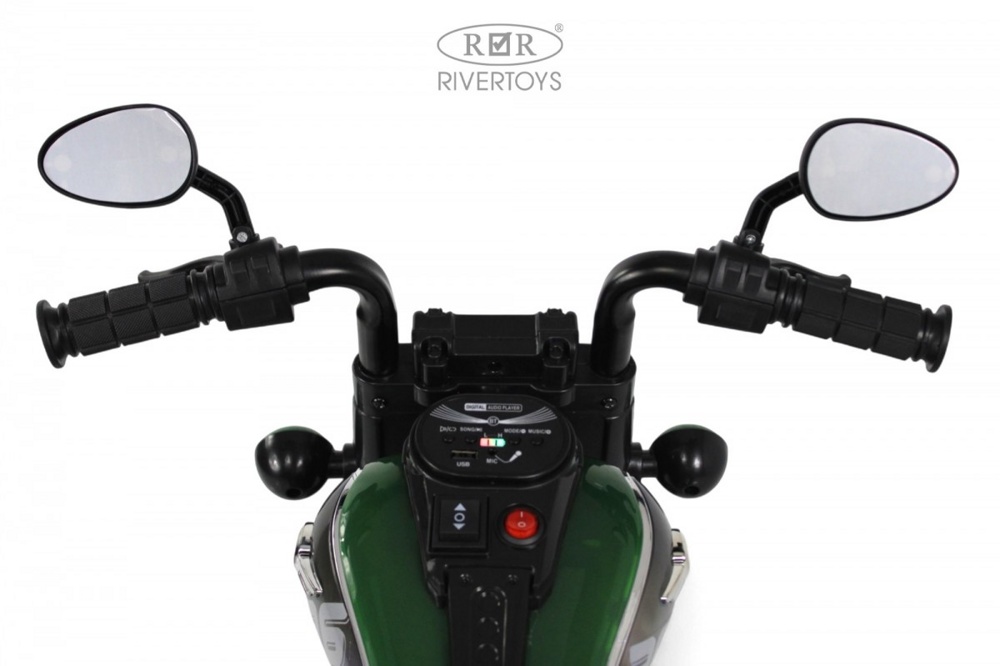 Детский электромотоцикл RiverToys G500GG (зеленый) - фото2