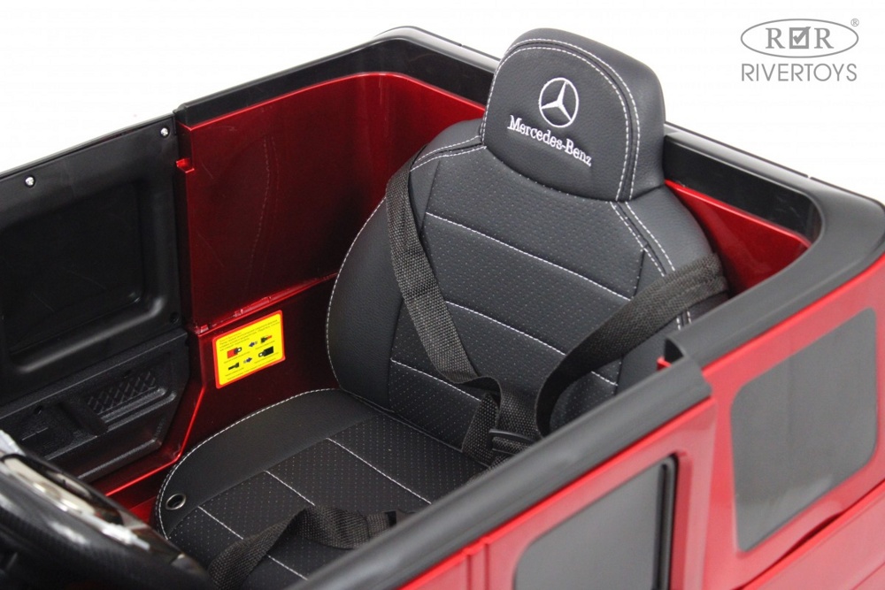 Детский электромобиль RiverToys Mercedes-AMG G63 4WD G333GG (красный глянец) Полноприводный - фото4
