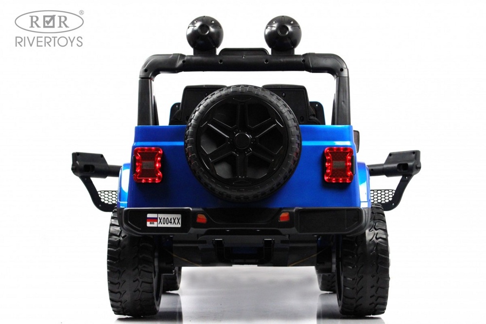 Детский электромобиль RiverToys X004XX (синий глянец) Полноприводный - фото3
