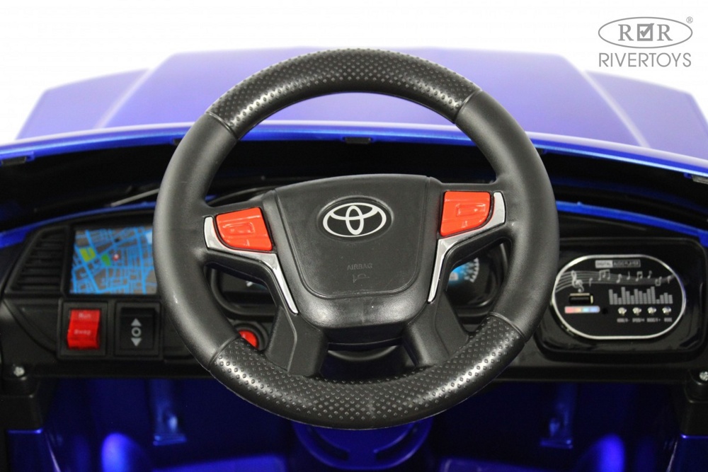 Детский электромобиль RiverToys М555БХ (синий глянец) Toyota Лицензия, Полный привод - фото3