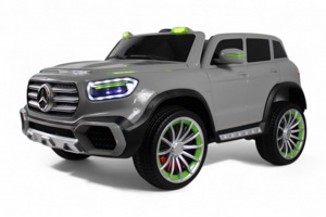 Детский электромобиль RiverToys М007БХ (серый) двухместный - фото