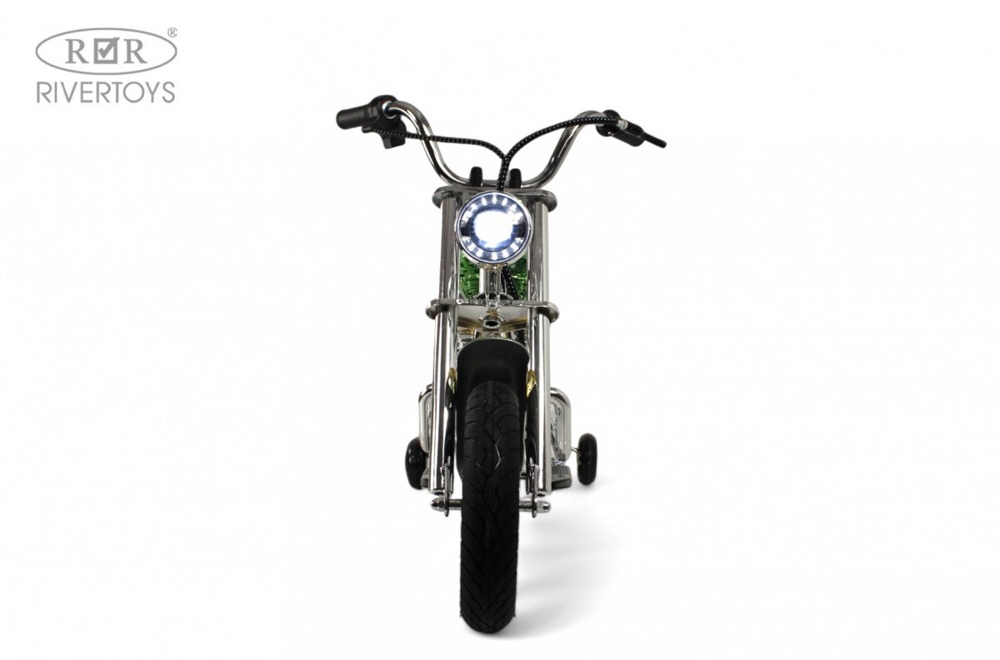 Детский электромотоцикл RiverToys M777ML-B (фиолетовый хром) - фото3