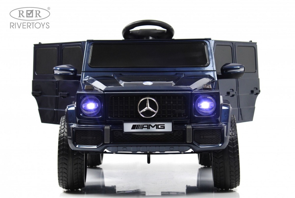 Детский электромобиль RiverToys Mercedes-AMG G63 G222GG (синий глянец) - фото2