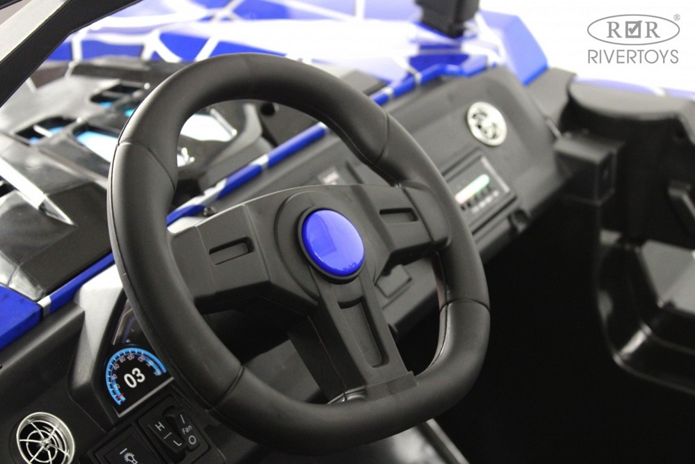 Детский электромобиль RiverToys A707AA LUX NEW 4WD (синий spider) Двухместный Полноприводный фото-4 Детский электромобиль RiverToys A707AA LUX NEW 4WD (синий spider) Двухместный Полноприводный фото-4
