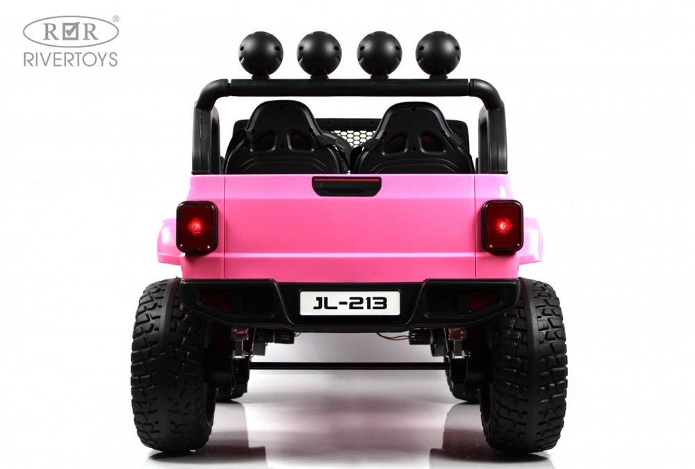 Детский электромобиль RiverToys P999BP (розовый) Полноприводный Двухместный - фото3