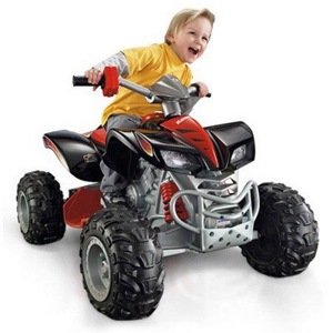 Детский квадроцикл Electric Toys Quad (KL 789) черно-красный надувное колесо - фото