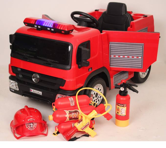 Детский электромобиль RiverToys A222AA Пожарная машина (красный) - фото2