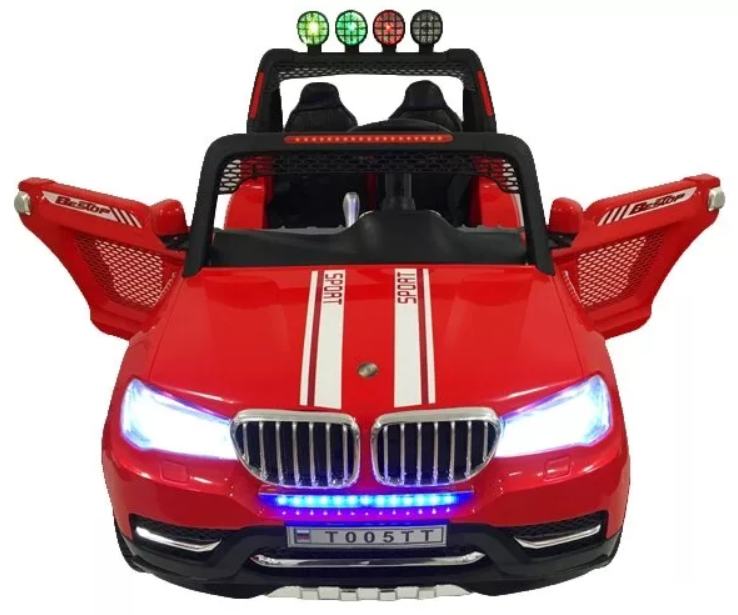 Детский электромобиль RiverToys T005TT 4WD (красный) полноприводный двухместный BMW - фото4