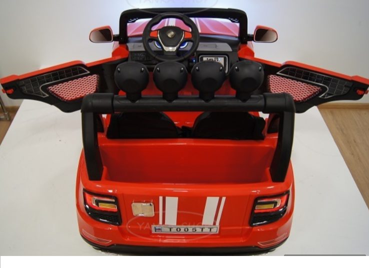 Детский электромобиль RiverToys T005TT 4WD (красный) полноприводный двухместный BMW - фото5