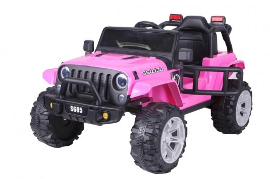 Детский электромобиль RiverToys T222TT 4WD (розовый) Jeep Полноприводный