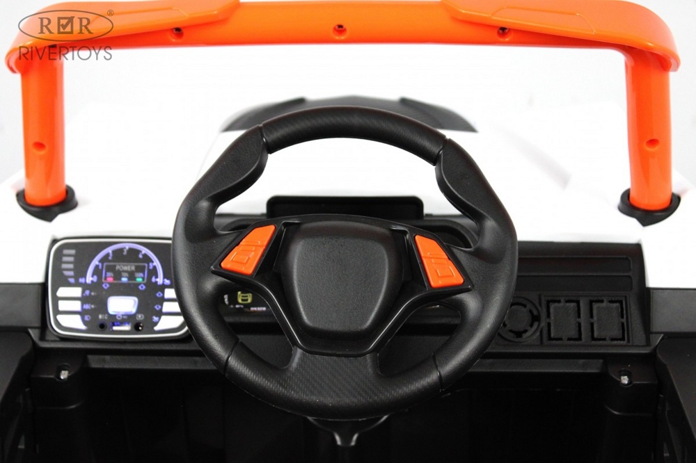 Детский электромобиль RiverToys F888FF (оранжевый) Функция качалки - фото3