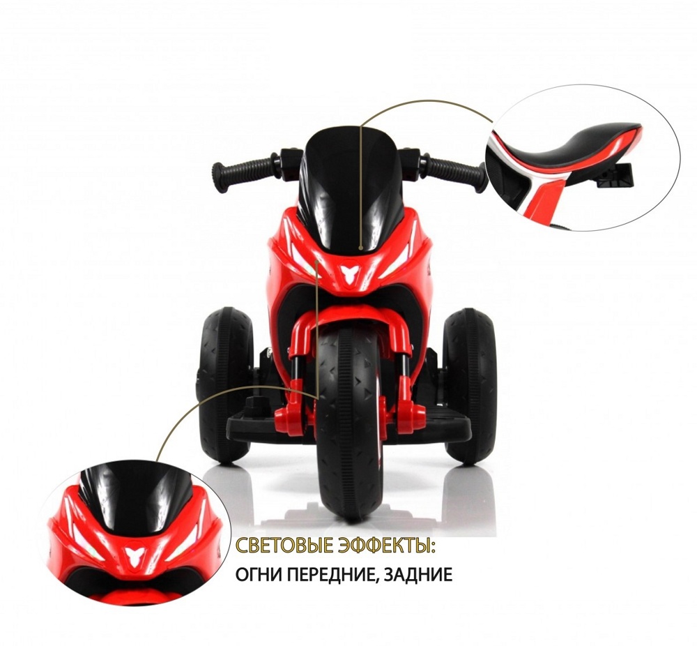 Детский электромотоцикл RiverToys G004GG (красный) - фото5