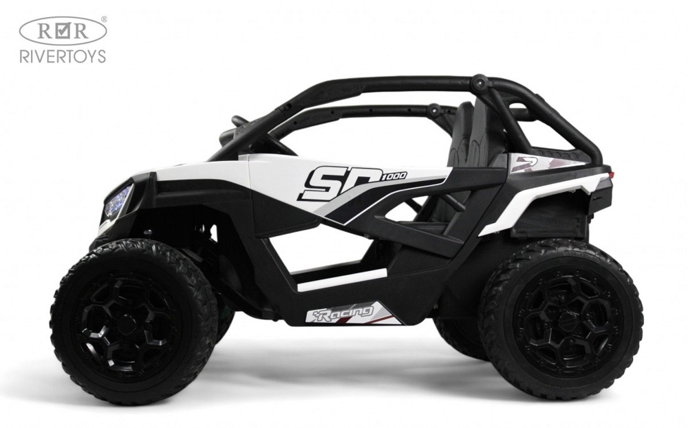 Детский электромобиль RiverToys C555CC (белый) Buggy Двухместный Полноприводный - фото3