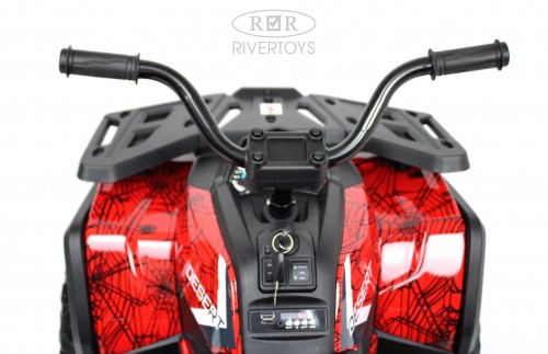 Детский электроквадроцикл RiverToys H999HH (красный Spider) полноприводный - фото4