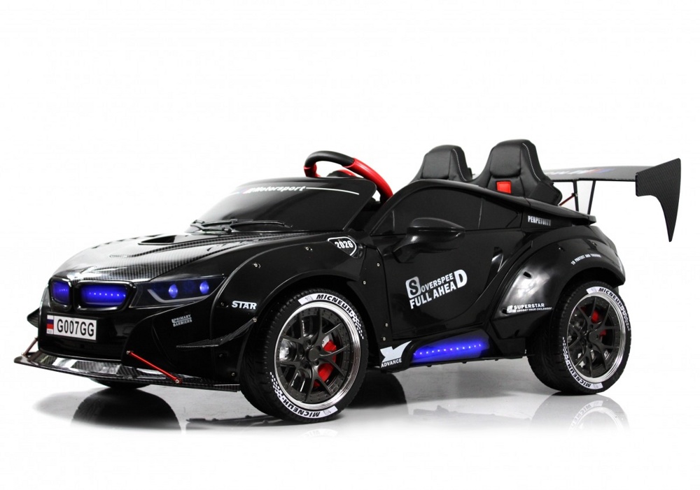 Детский электромобиль RiverToys G007GG (чёрный) BMW Двухместный