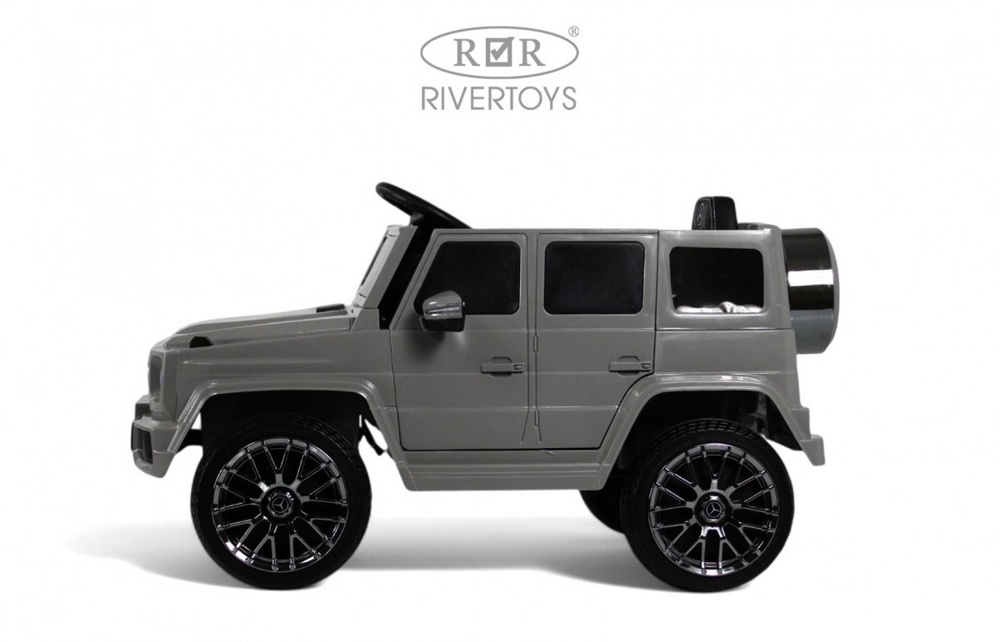 Детский электромобиль RiverToys Mercedes-AMG G63 G222GG (серый) - фото3