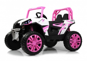 Детский электромобиль RiverToys F888FF (розовый) Функция качалки - фото