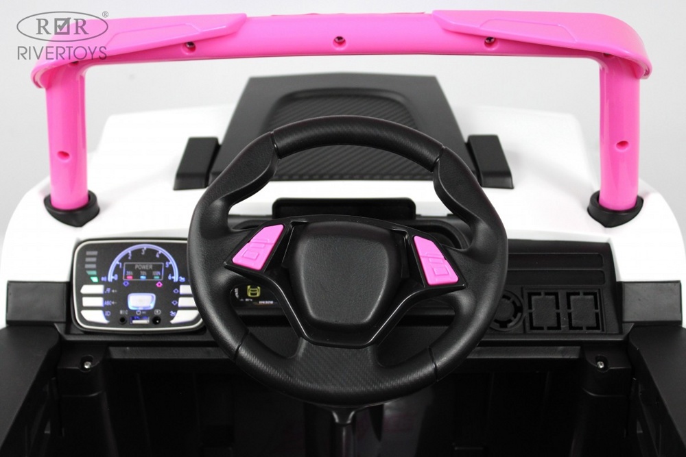 Детский электромобиль RiverToys F888FF-A (розовый) Функция качалки - фото5