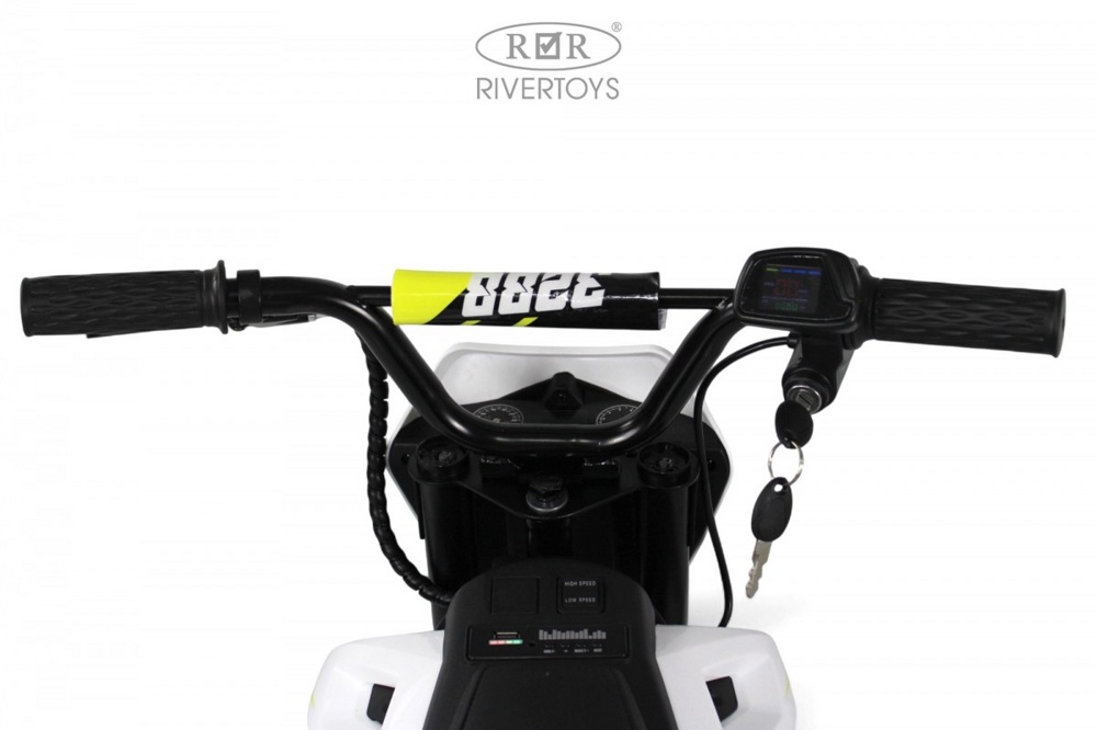 Детский электромотоцикл RiverToys E777KX (белый) Двухместный - фото2