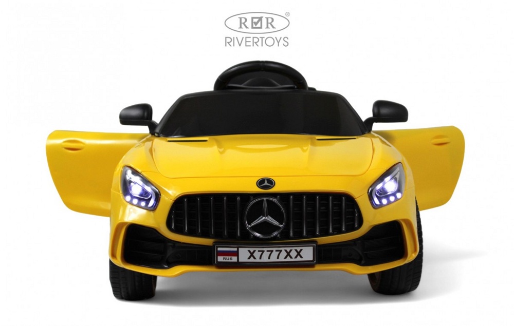 Детский электромобиль RiverToys Mercedes-Benz AMG GT X777XX (жёлтый) - фото5