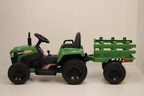 Детский электромобиль RiverToys H888HH (синий) трактор с прицепом и пультом - фото2