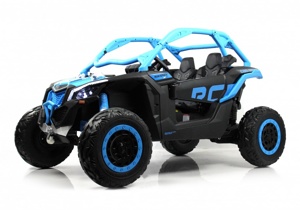Детский электромобиль RiverToys BRP Can-Am Maverick Y111YY (синий) Лицензия Двухместный Полноприводный - фото