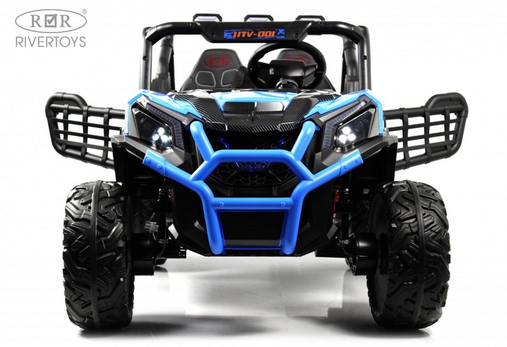 Детский электромобиль RiverToys K777KK LUX 4WD (синий) Buggy Полноприводный, двухместный - фото3