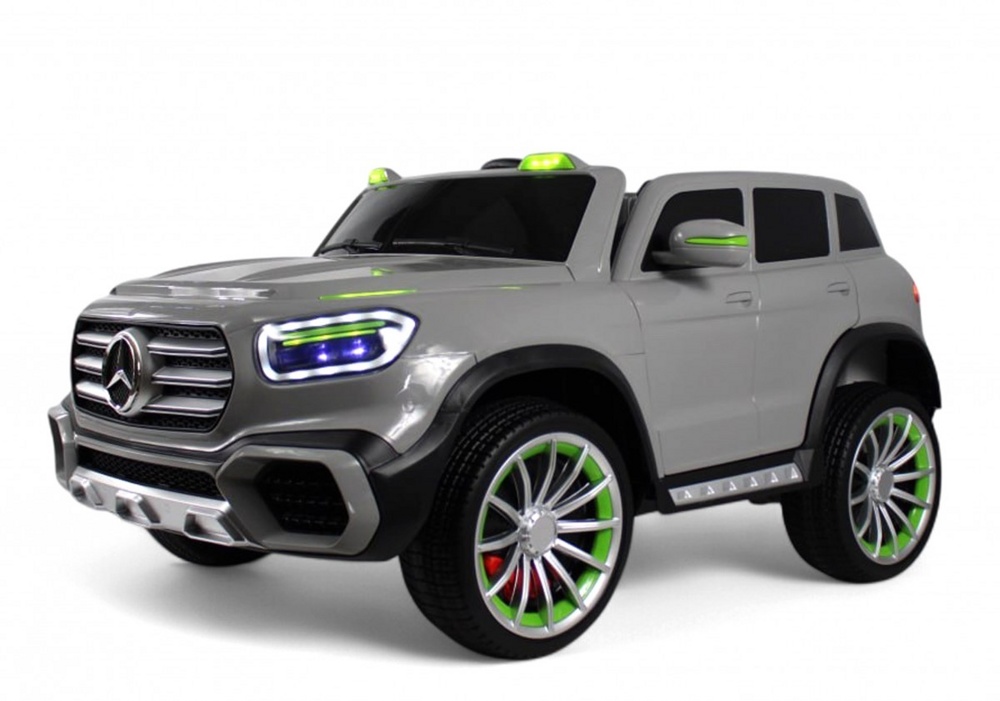 Детский электромобиль RiverToys М007БХ (серый) двухместный